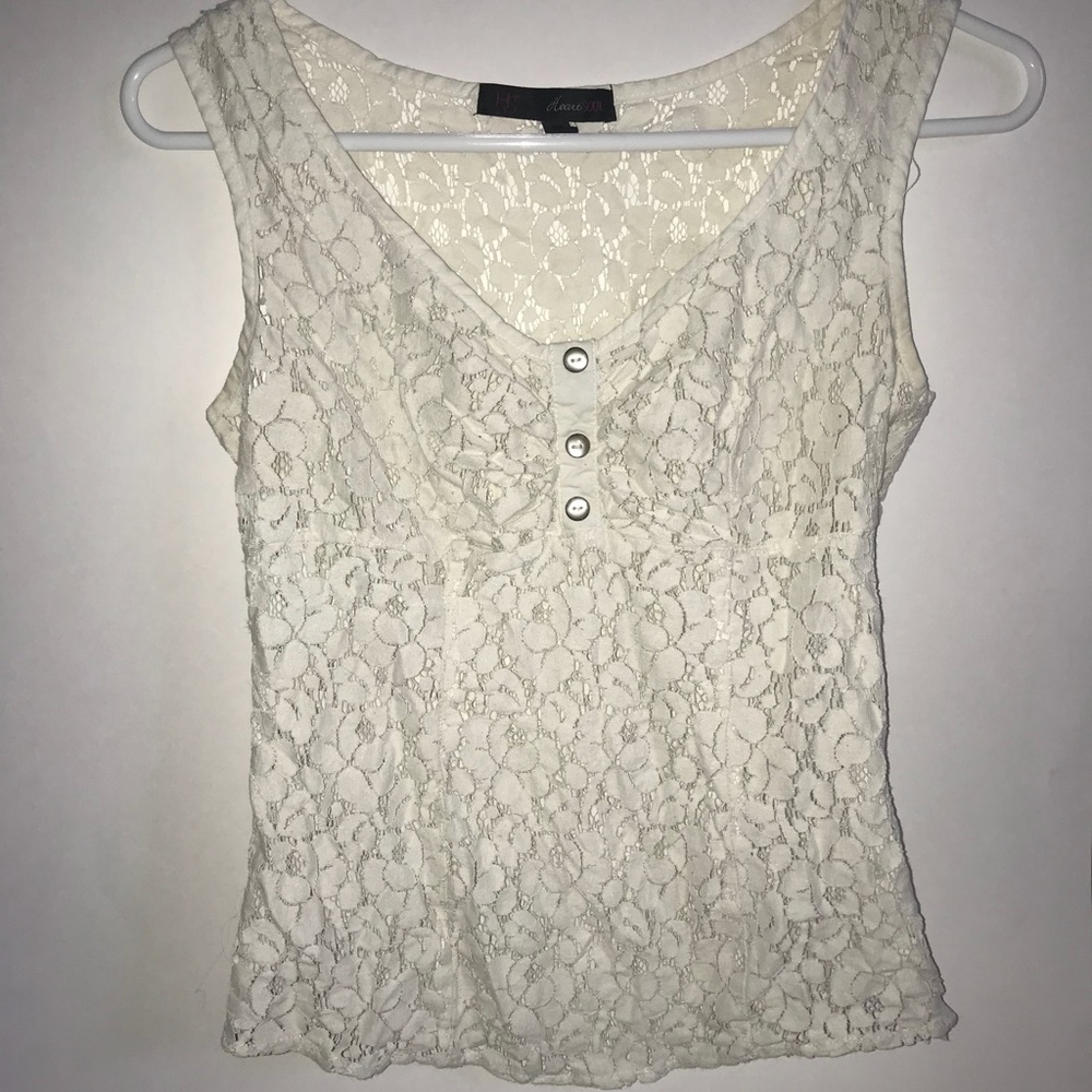 Lace White Tank